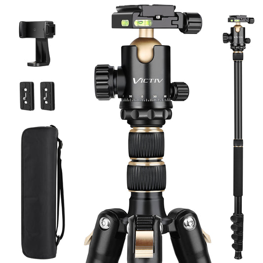 Professional DSLR Tripod for Photography - Tall, Lightweight & Heavy Duty - Spotting Scopes, Telescope & Binoculars - Compact Complete Tripod Unit (US)