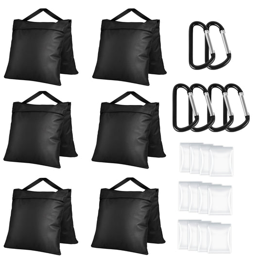 Victiv 6 Pack Sandbags for Light Stand Photo Studio, Heavy Duty Sand Bags Gazebo Weights, 22.4×10.4" Oxford Cloth Weight Bags for Tripod, Pop up Tent, Sun Umbrella Base, Fishing Chair, Max Load 11.8kg(EU)