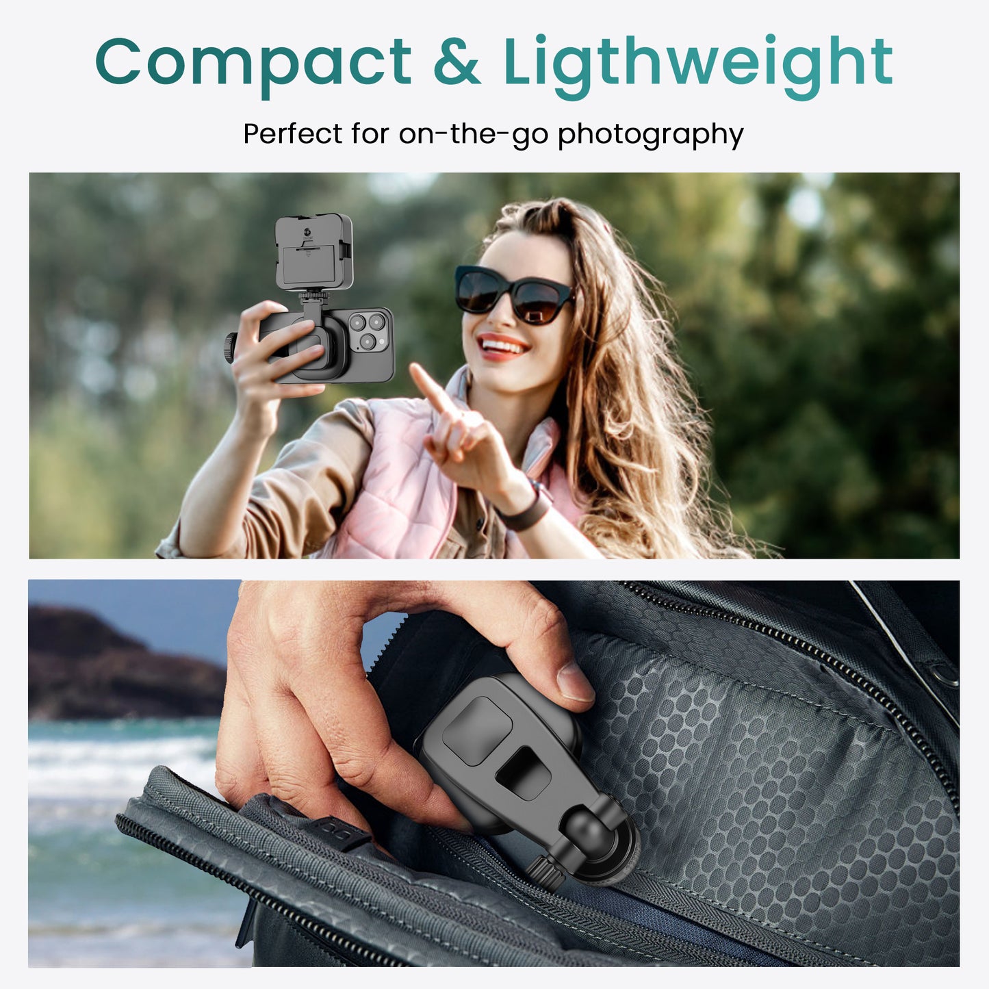 Victiv Magnetic Phone Tripod Mount with Cold Shoe, Adjustable iPhone Tripod Holder Adapter with 1/4” Screw, Camera Phone Mount for iPhone, Camera, Tripods(us)