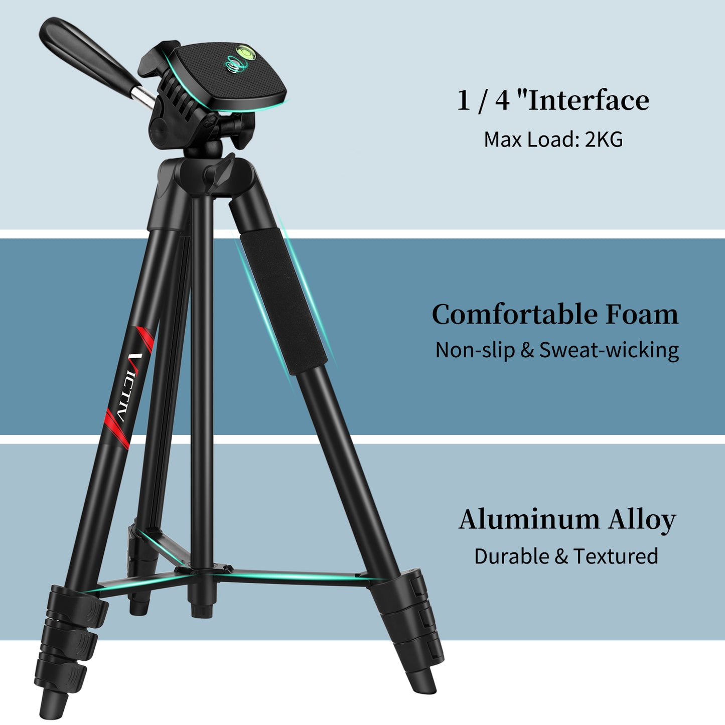 Victiv Phone Tripod, 54" Smartphone Tripod for iPhone, Aluminum Lightweight Portable Camera Tripod Stand for DSLR/Action Camera/Samsung with Phone Holder & Control Remote Shutter