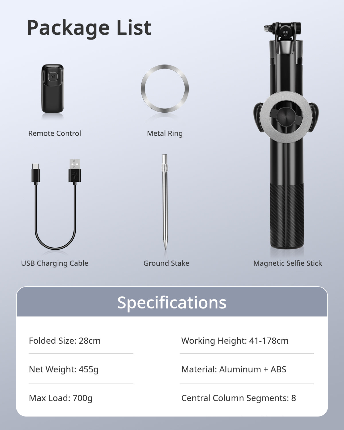 Victiv 70" Magnetic Golf Tripod for iPhone, Selfie Stick Phone Tripod All-in-One with Metal Stake, Portable Travel Tripods Stand for Selfies/Video Recording/Live, Compatible with iPhone & Android(EU)