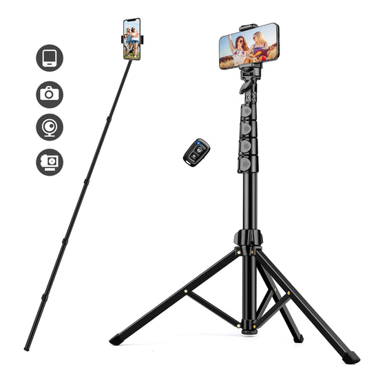 Victiv 70" Aluminium Tripod Stand for Phone with Remote, Lightweight Mobile Stand for Ring Light, Smartphone, Laser Level, Camera, Phone Stand for Video Recording, Shooting, Streaming, Vlogging(IN)