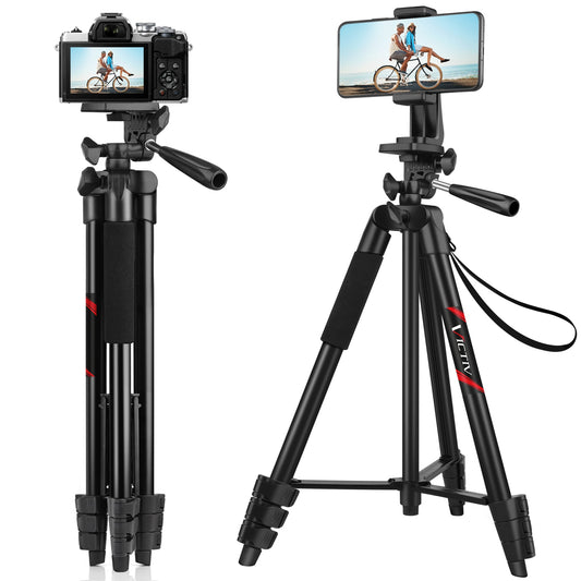 Victiv 64'' Tripod Mobile Holder, Aluminum Extendable Phone Stand for Video Recording, Lightweight Tripod Stand for Phone Compatible with Samsung/iPhone/Canon/Smartphone/DSLR(IN)