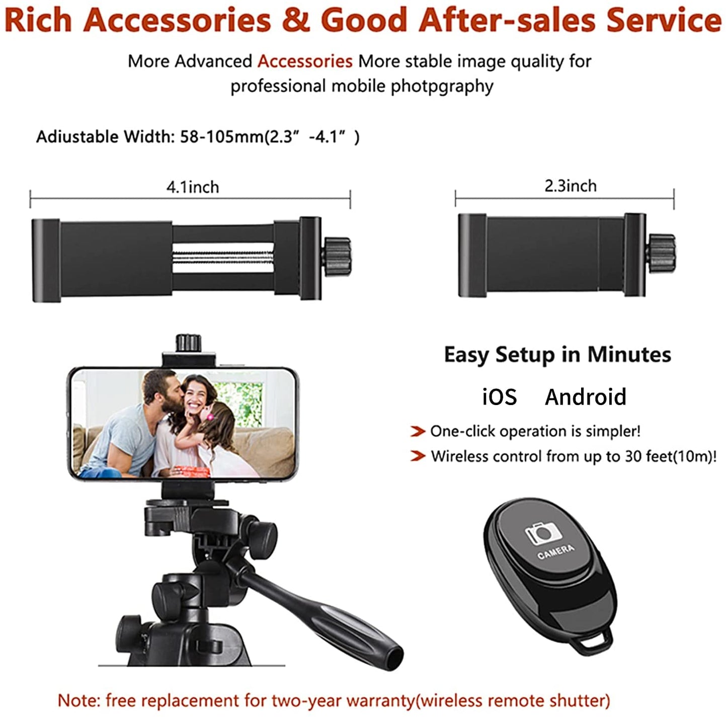 Victiv 54" Phone Tripod, Lightweight Aluminum Camera Tripod, Portable Mobile Phone Tripod Stand for Smartphone iphone Samsung/DSLR Canon Nikon with Phone Holder & Control Remote