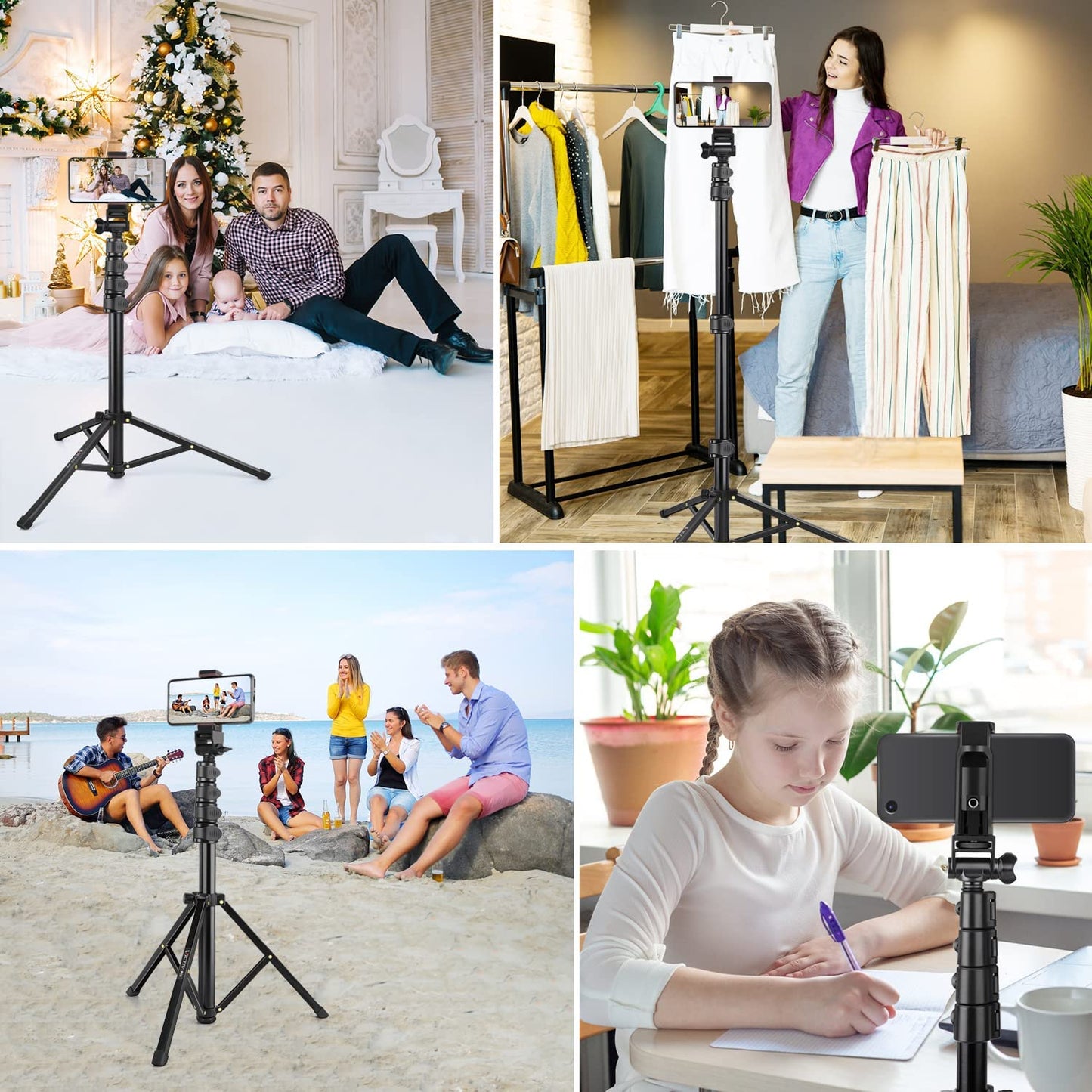 Victiv 68 inch/1.73m Phone Tripod Stand, Selfie Stick Tripod with Remote & Smatrphone Tripod, UPGRADE Foldable Camera Tripod for iphone/Samsung/Huawei/Mobile Phone