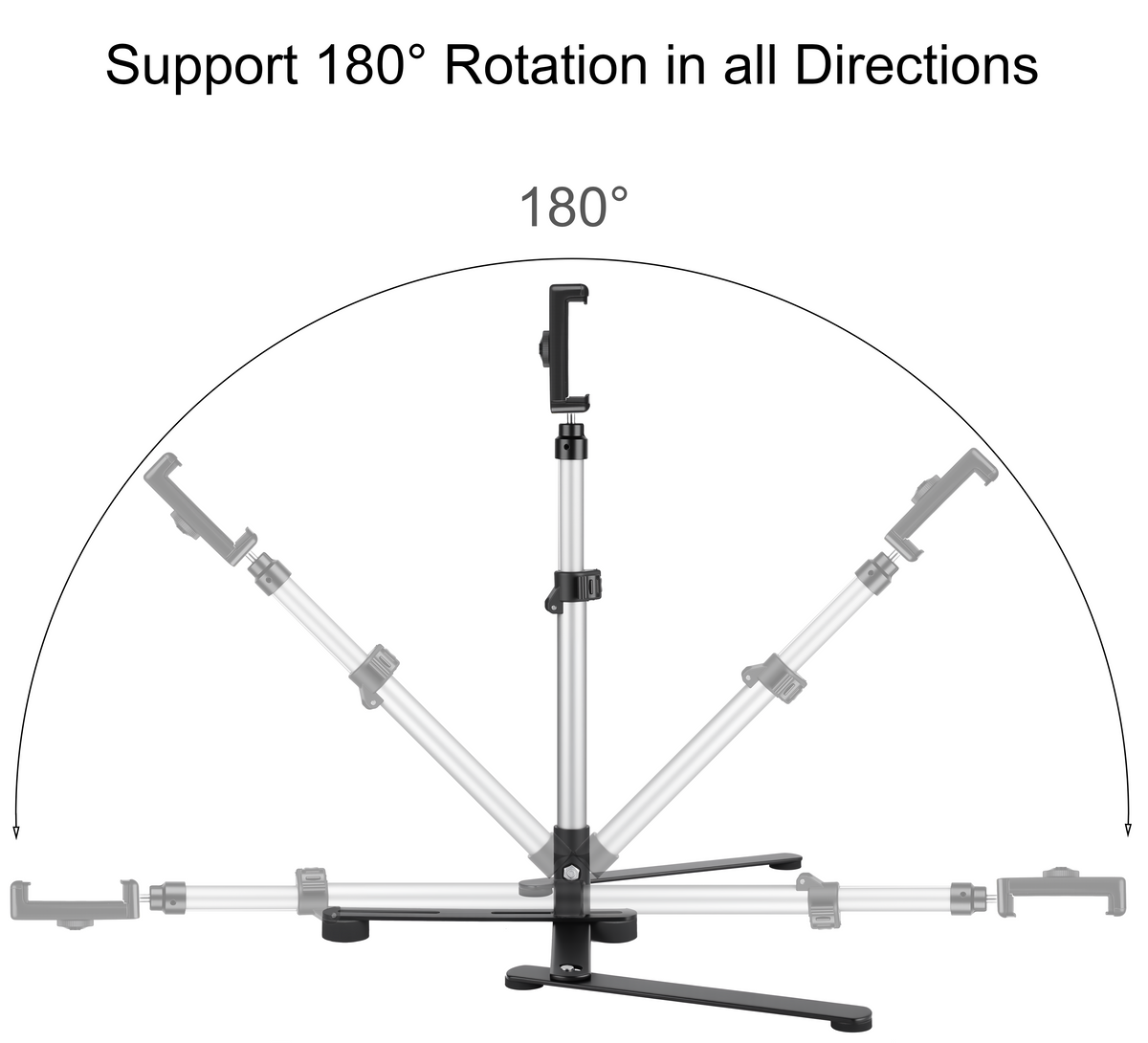 VICTIV Overhead Video Tripod Mobile Holder with 1/4" Screw Adaptor for Phone, Camera, Webcam and Projector, Phone Stand for Video Recording, Online Teaching, Live Streaming, Painting