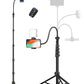 Phone Tripod, 86" Tall Tripod for iPhone with Flexible Gooseneck & Remote, Portable Aluminum Cellphone Stand for Selfies, Video Recording,Travel, Compatible with iPhone Android