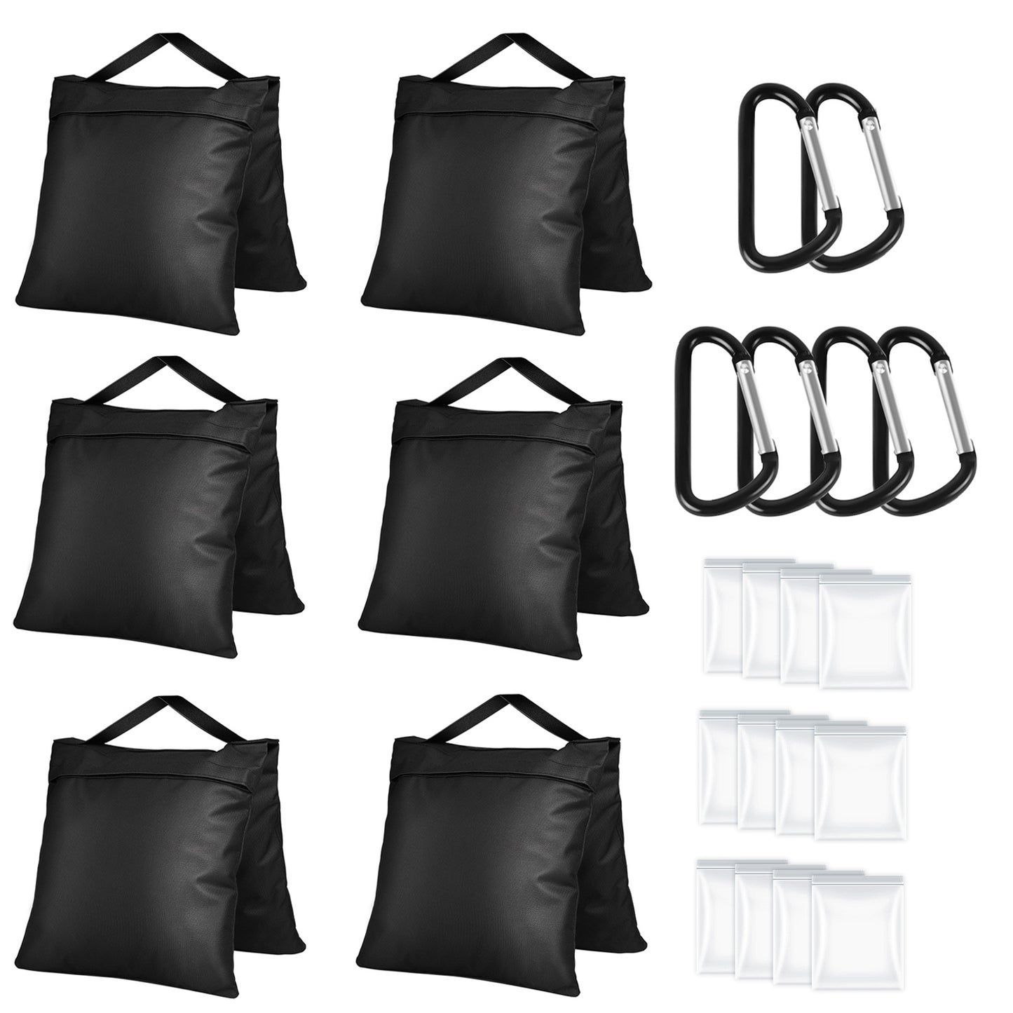 Victiv 6 Pack Sandbags for Light Stand Photo Studio, Heavy Duty Sand Bags Gazebo Weights, 22.4×10.4" Oxford Cloth Weight Bags for Tripod, Pop up Tent, Sun Umbrella Base, Fishing Chair, Max Load 11.8kg(EU)