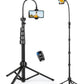 Phone Tripod, 85" Tall Tripod for iPhone with Gooseneck and Remote, Overhead Phone Stand for Recording Watching Cooking Fitness Vlog, Compatible with iPhone Android, Black(US)
