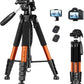 Victiv 182 cm Aluminium Camera Tripod, Lightweight and Compact Travel Tripod for DSLR with 3-Way Swivel, 360° Panoramic Ball Head and Phone Holder, Can Be Used for YouTube, Vlog and Video Conferencing(EU)