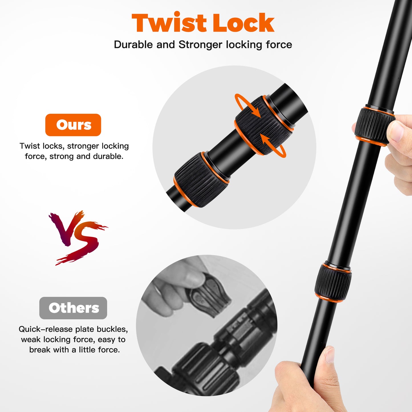 Victiv 80" Camera Tripod, Aluminum Heavy Duty Tripod Stand with 360° Ball Head, Camera Tripods & Monopods with Carry Bag, Suitable for Canon Nikon Binoculars Spotting Scope Telescope(US