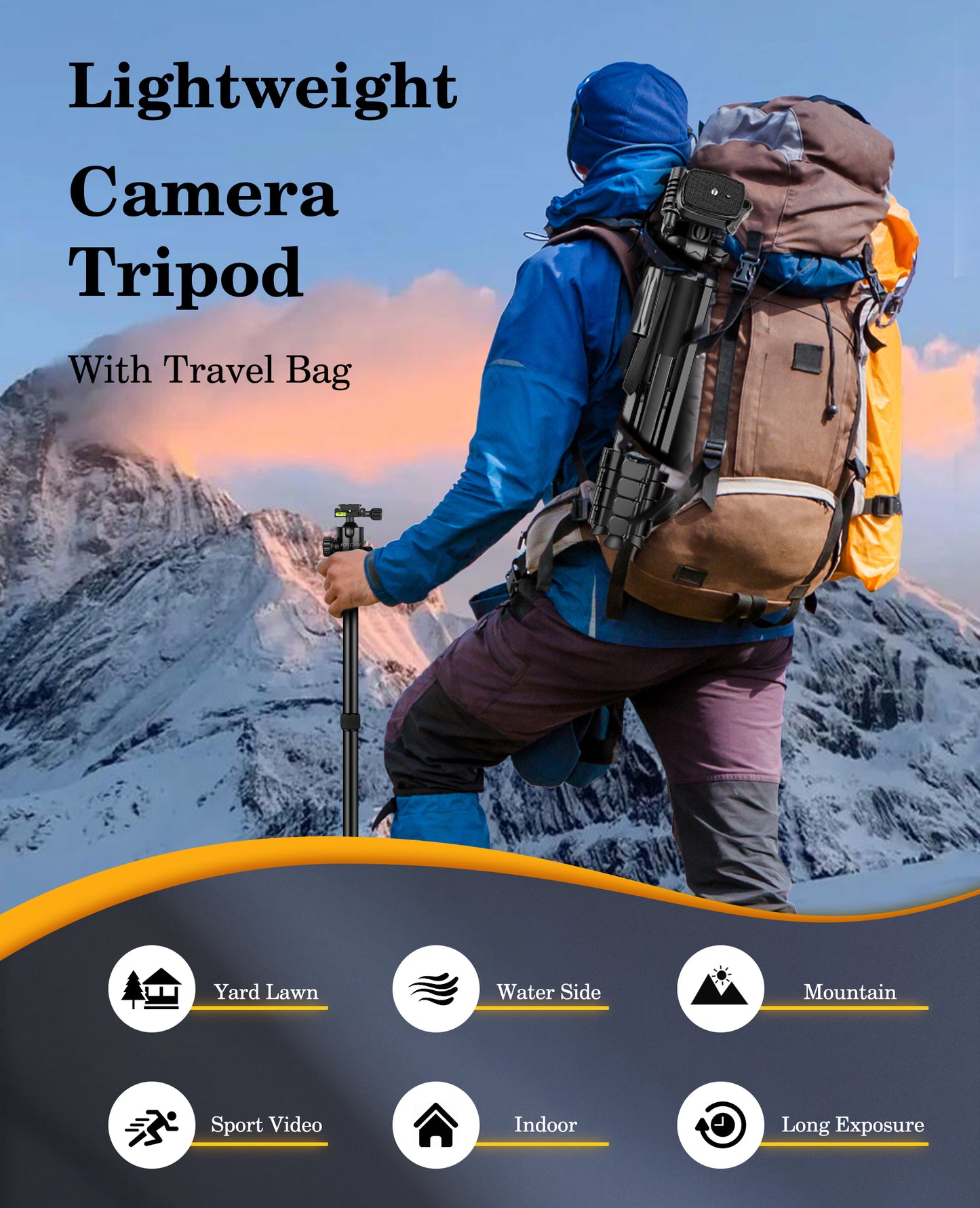 Victiv 70'' Tripod Stand for Phone, Aluminium Tripod Mobile Holder, Lightweight Mobile Stand Video Shoot with Bag, Compatible with iPhone Samsung Galaxy Xiaomi Vivo Canon(IN)