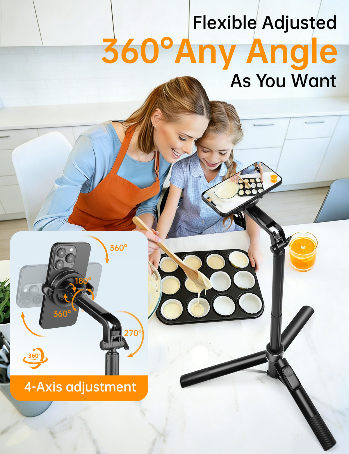 Magnetic Phone Tripod, 70" Selfie Stick Tripod for iPhone Magsafe with Rechargeable Remote & 2 in 1 Magnetic Holder, Portable Cellphone Stand for Recording Travel, Compatible with iPhone and Android-P67