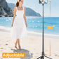 68" Auto-Open Phone Tripod & Selfie Stick with Remote and Fill Light, Extendable Cell Phone Tripod Stand, Phone Stand for Video Recording, Travel, Vlogging, Compatible with iPhone/Android, Black(US)
