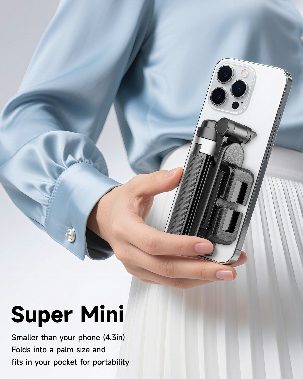 Victiv Mini Selfie Stick Tripod for iPhone, Desktop Phone Tripod Stand for Filming 3-in-1 with Remote, Portable Smartphone Selfie Stick for Travel/Content Creation/Vlog, Compatible with iPhone&Android(EU)