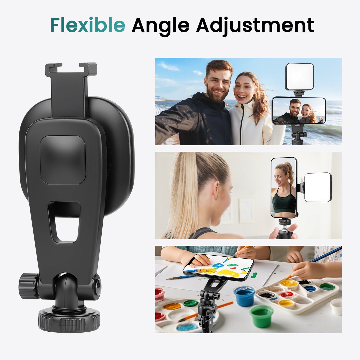 Victiv Magnetic Phone Tripod Mount with Cold Shoe, Adjustable iPhone Tripod Holder Adapter with 1/4” Screw, Camera Phone Mount for iPhone, Camera, Tripods(us)