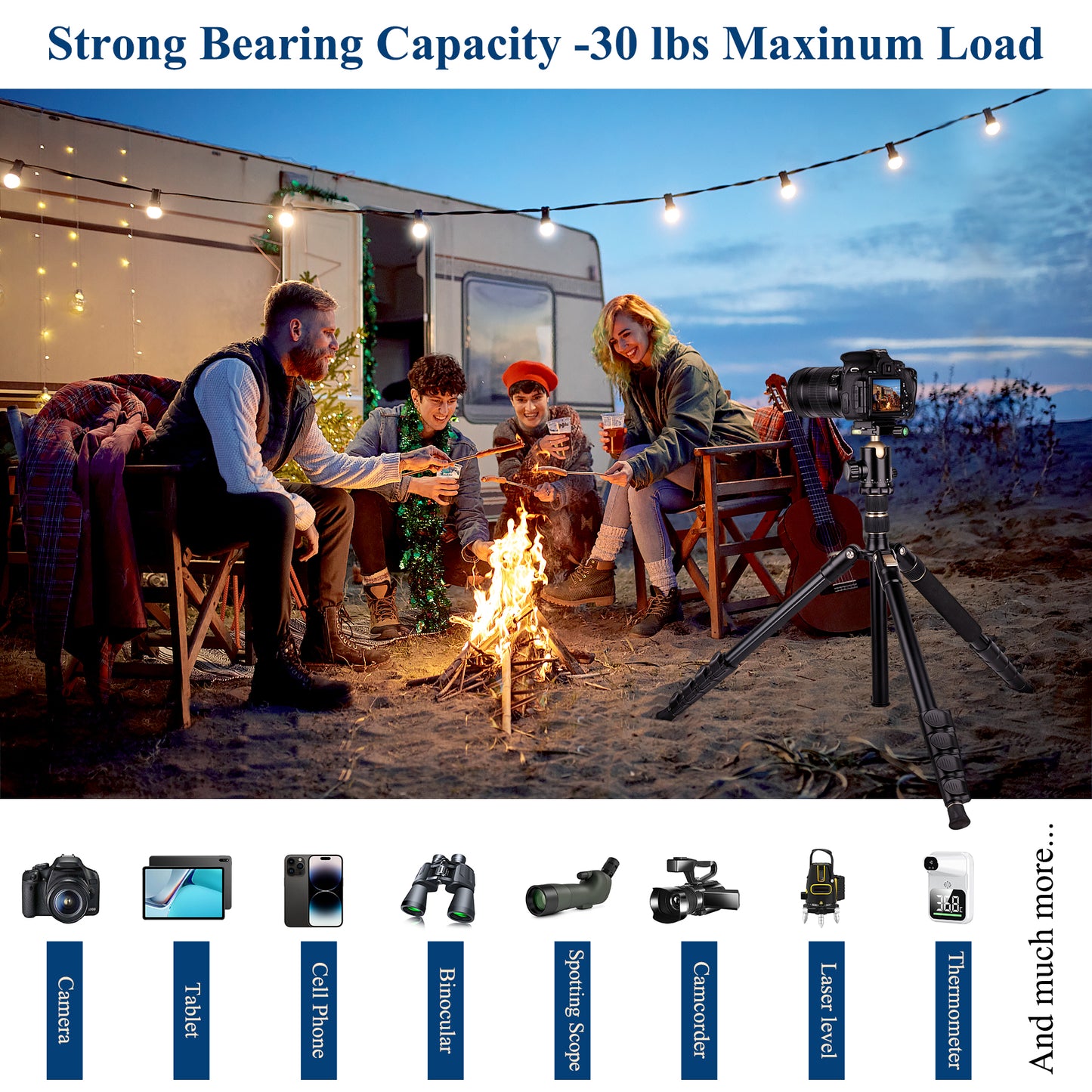 77" Aluminum Camera Tripods & Monopods, Victiv Compact Travel Tripod for Camera DSLR, Spotting Scope,Telescope, Binoculars, Porfessional Heavy Duty Camera Tripod Stand for Photography Video Recording(GOLDEN US)