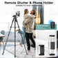 Camera Tripod Stand, 68" Phone Tripod for Tablet with Remote and Holder, Lightweight and Compact Travel Tripod for Canon Sony Camera, Compatible with DSLR, iPhone, iPad(US)