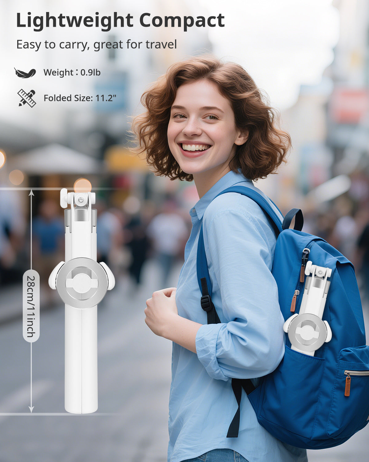 Victiv Magnetic Selfie Stick Tripod for iPhone, 70" Phone Tripod Stand for Filming with Rechargeable Remote, Mag-safe Selfie Stick for Video Recording, Vlogging & Content Creation-White(EU)