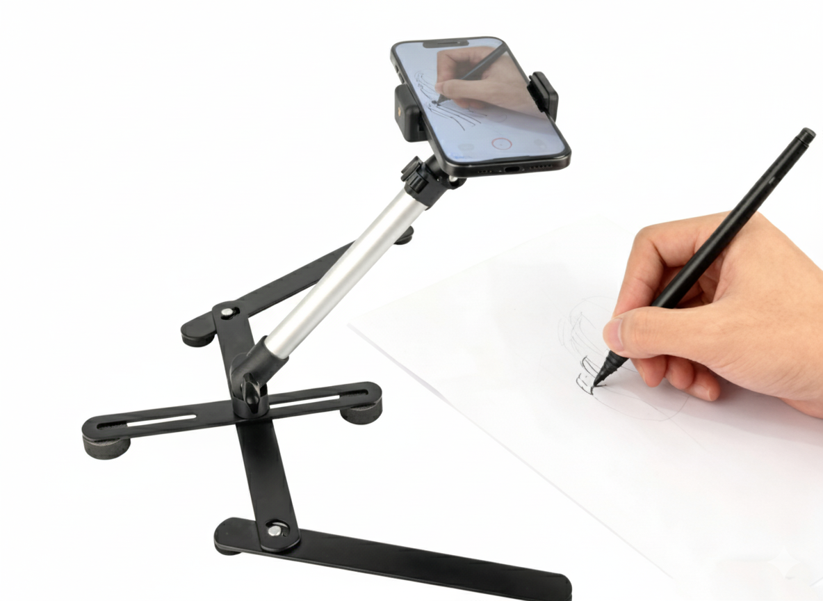 VICTIV Overhead Video Tripod Mobile Holder with 1/4" Screw Adaptor for Phone, Camera, Webcam and Projector, Phone Stand for Video Recording, Online Teaching, Live Streaming, Painting