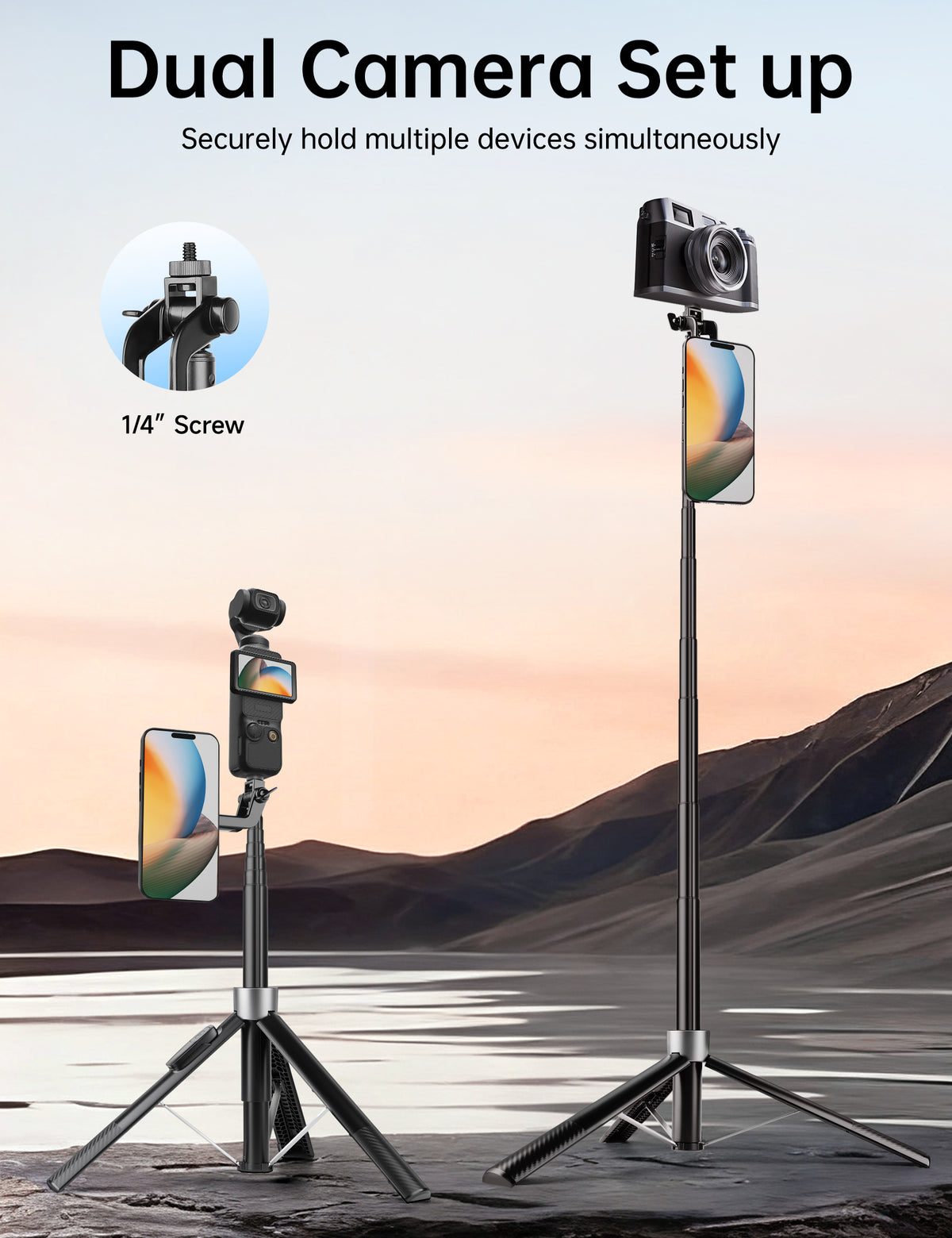 Magnetic Phone Tripod, 70" Selfie Stick Tripod for iPhone Magsafe with Rechargeable Remote & 2 in 1 Magnetic Holder, Portable Cellphone Stand for Recording Travel, Compatible with iPhone and Android-P67