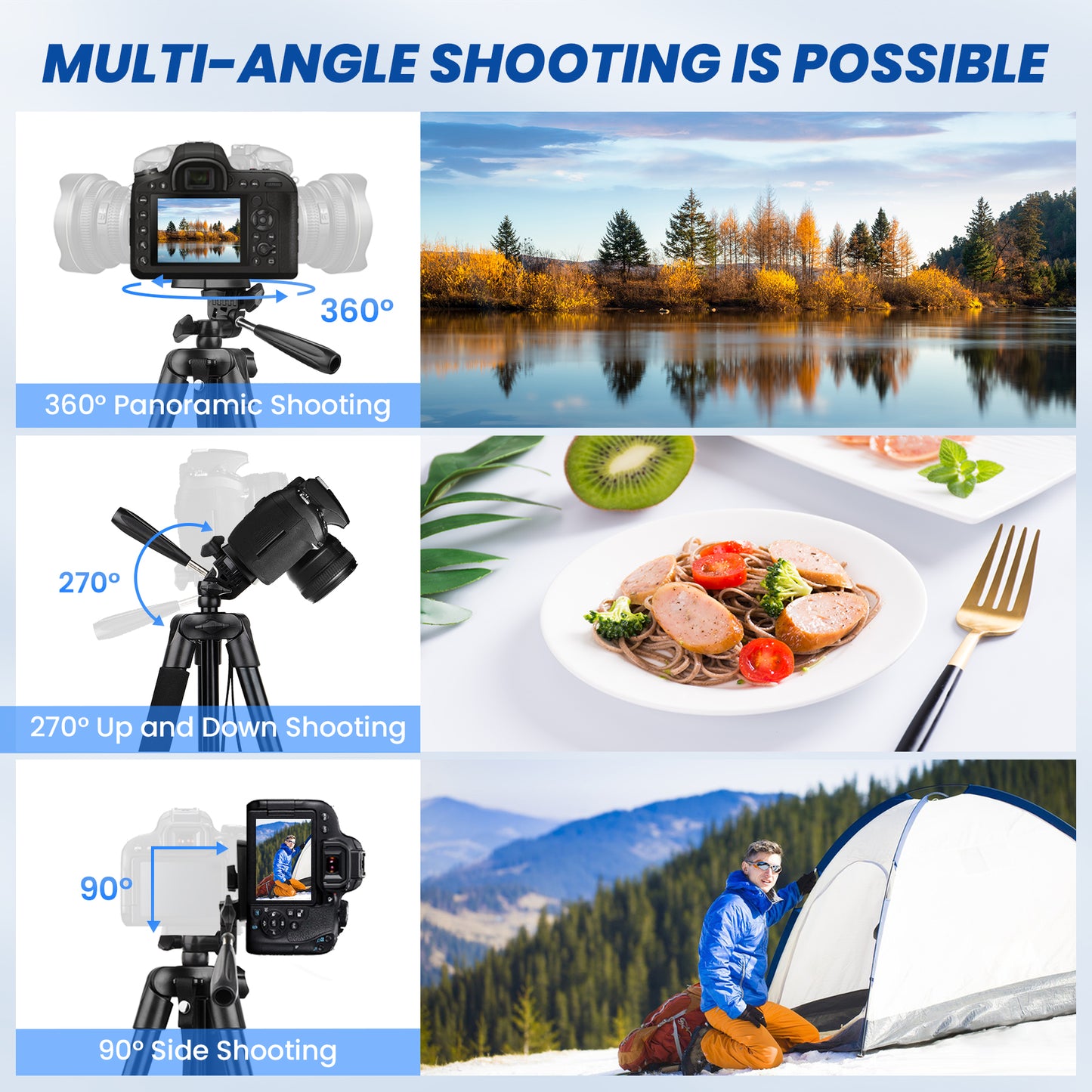 Victiv 64'' Tripod for iPhone, Phone Tripods with Remote and Mobile Phone Stand for Filming, Aluminum Lightweight Travel Tripod for Samsung Smartphone/DSLR/Camera, Portable Extendable Camera Stand(EU)