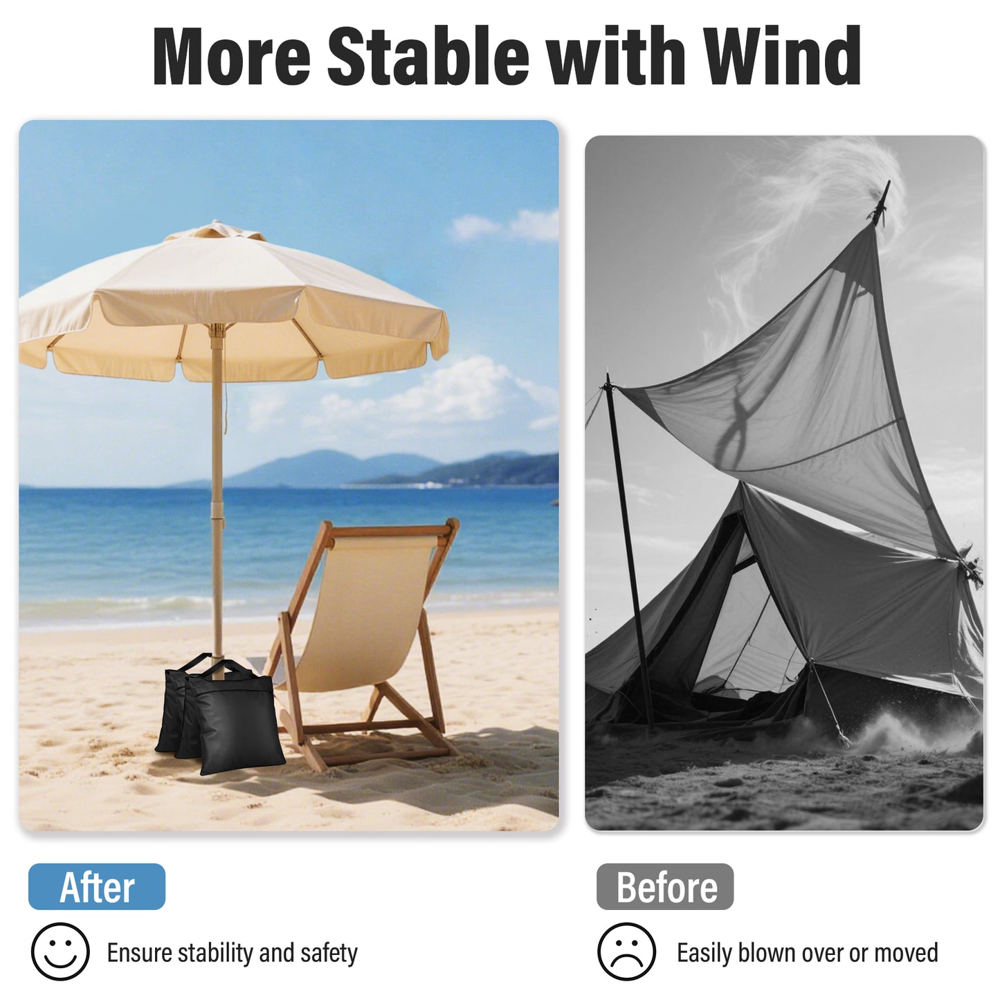 Victiv 6 Pack Sandbags for Light Stand Photo Studio, Heavy Duty Sand Bags Gazebo Weights, 22.4×10.4" Oxford Cloth Weight Bags for Tripod, Pop up Tent, Sun Umbrella Base, Fishing Chair, Max Load 11.8kg(EU)