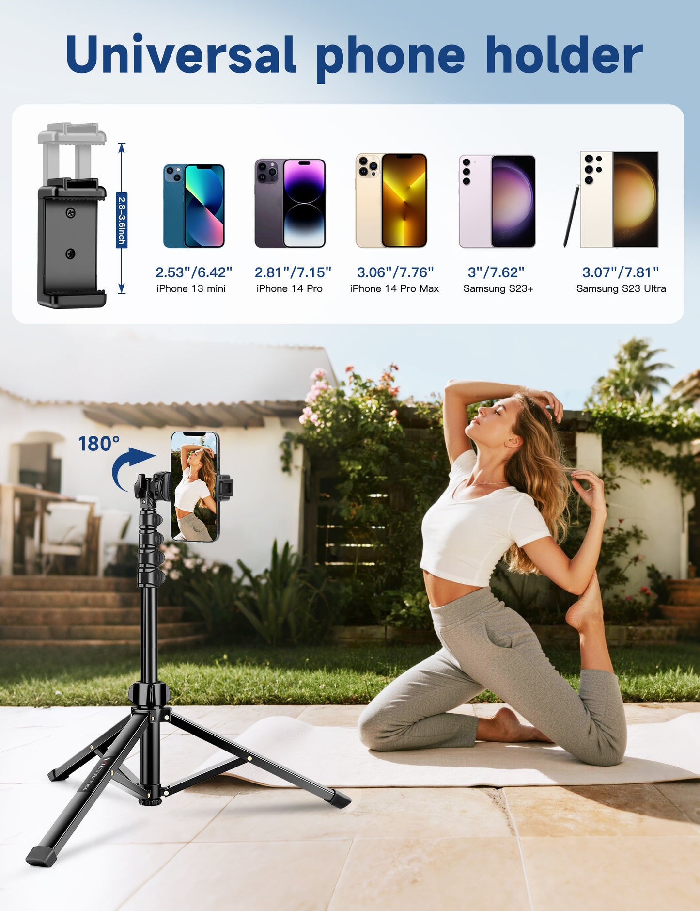 Phone Tripod Stand, 85" Tall Cellphone Tripod for iPhone with Gooseneck Remote, Flexible Portable Phone Stand for Recording, Compatible with iPhone 14 13 12 pro Android Camera（US)）
