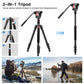 Victiv Camera Tripod, 72" Video Tripod with Fluid Head, Aluminum Heavy Duty Tripod with Carry Bag, Professional Camera Tripods & Monopods, Compatible with Canon, Sony, DSLR, Camcorder(US