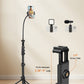Phone Tripod, 85" Tall Tripod for iPhone with Gooseneck and Remote, Overhead Phone Stand for Recording Watching Cooking Fitness Vlog, Compatible with iPhone Android, Black(US)