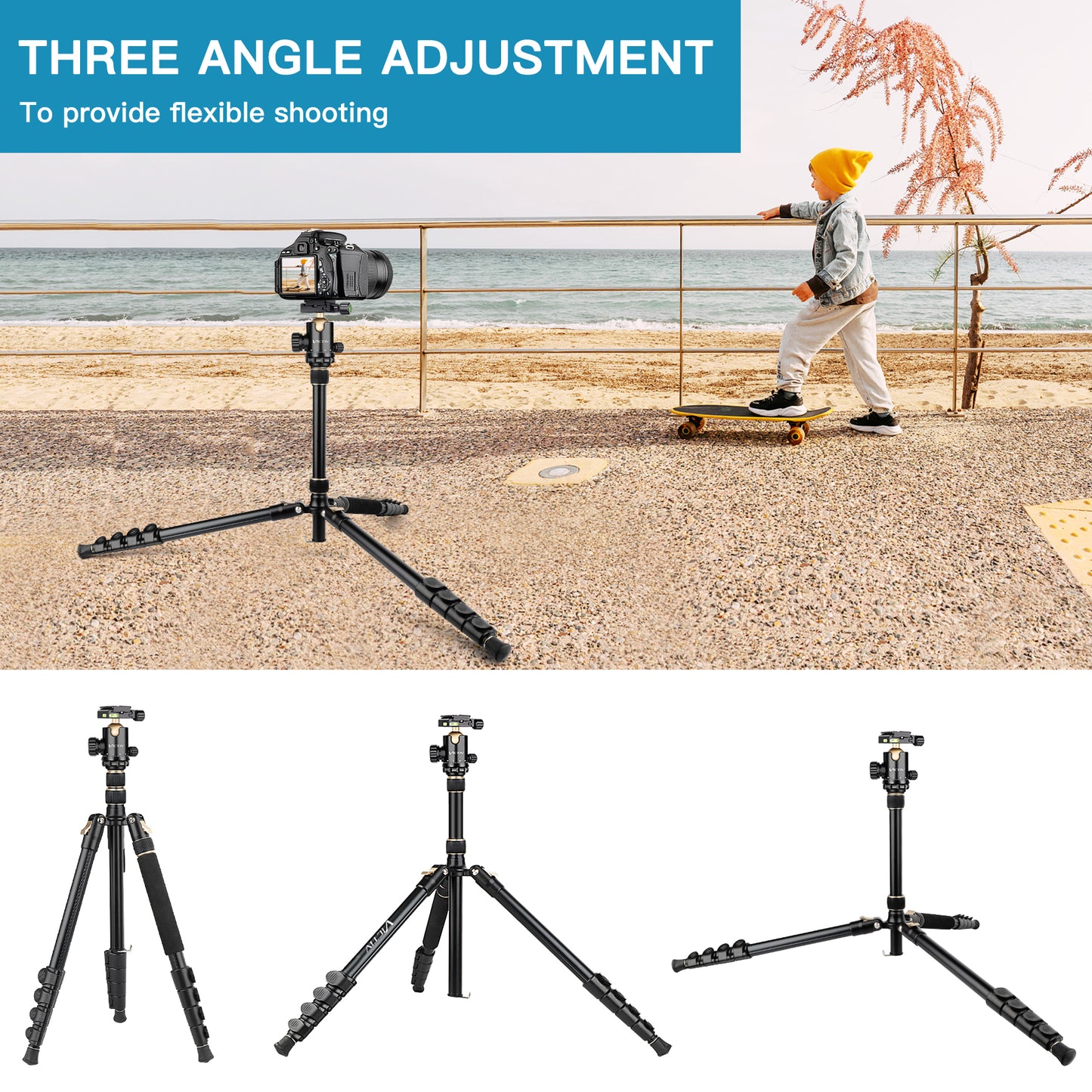 Professional DSLR Tripod for Photography - Tall, Lightweight & Heavy Duty - Spotting Scopes, Telescope & Binoculars - Compact Complete Tripod Unit （US）