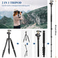 77" Aluminum Camera Tripods & Monopods, Victiv Compact Travel Tripod for Camera DSLR, Spotting Scope,Telescope, Binoculars, Porfessional Heavy Duty Camera Tripod Stand for Photography Video Recording(GOLDEN US)