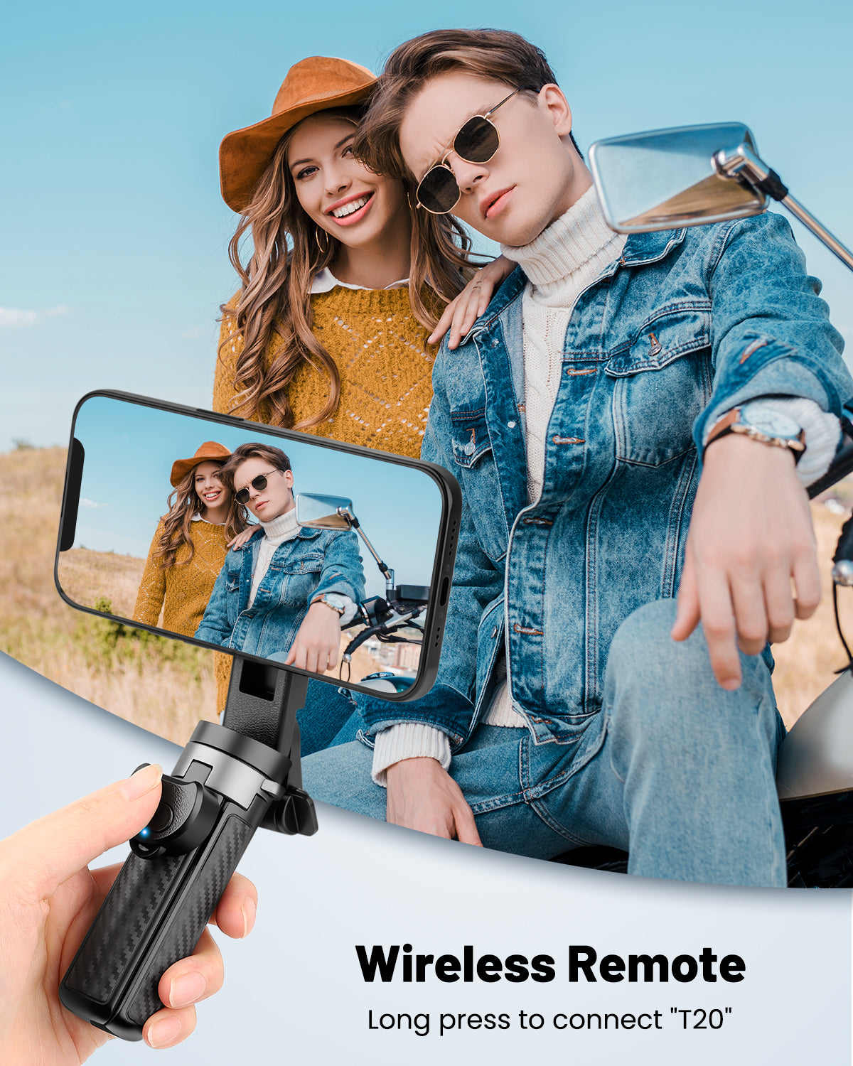 Victiv Magnetic Selfie Stick for iPhone, Mini Portable 4-in-1 Phone Tripod Stand for Filming with Remote, Mag-safe Tripod for iPhone & Android, Suitable for Travel, Selfies, Vlogging, Video Recording(EU)