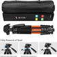 Victiv 182 cm Aluminium Camera Tripod, Lightweight and Compact Travel Tripod for DSLR with 3-Way Swivel, 360° Panoramic Ball Head and Phone Holder, Can Be Used for YouTube, Vlog and Video Conferencing(EU)