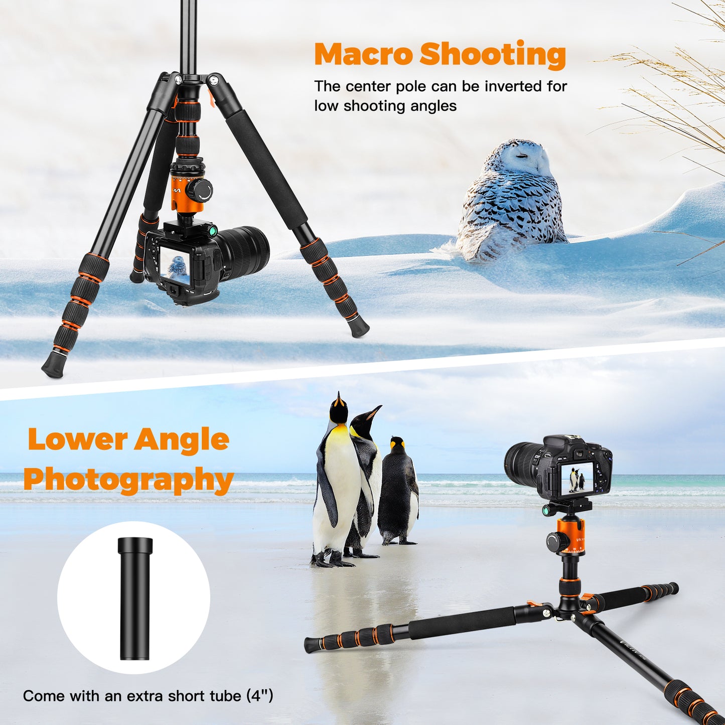 Victiv 80" Camera Tripod, Aluminum Heavy Duty Tripod Stand with 360° Ball Head, Camera Tripods & Monopods with Carry Bag, Suitable for Canon Nikon Binoculars Spotting Scope Telescope(US