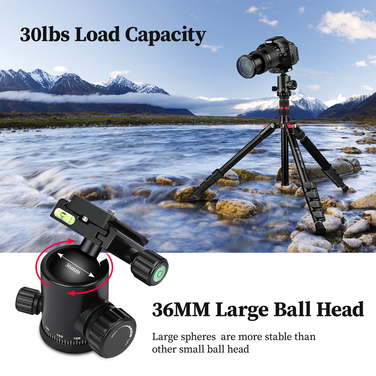 Professional Tripod for Camera, Victiv 81 inch Aluminium Compact Travel Camera Tripod Monopod Heavy Duty with Phone Mount, Compatible with Canon Nikon Sony(us)