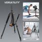 Camera Tripod Stand, 72" Video Tripod with Fluid Head, Heavy Duty Alunimum Professional, 1/4" & 3/8" Screw QR Plate Compatible with Canon Nikon Sony DSLR Camera Camcorder, Max Load 13.2lb(US)