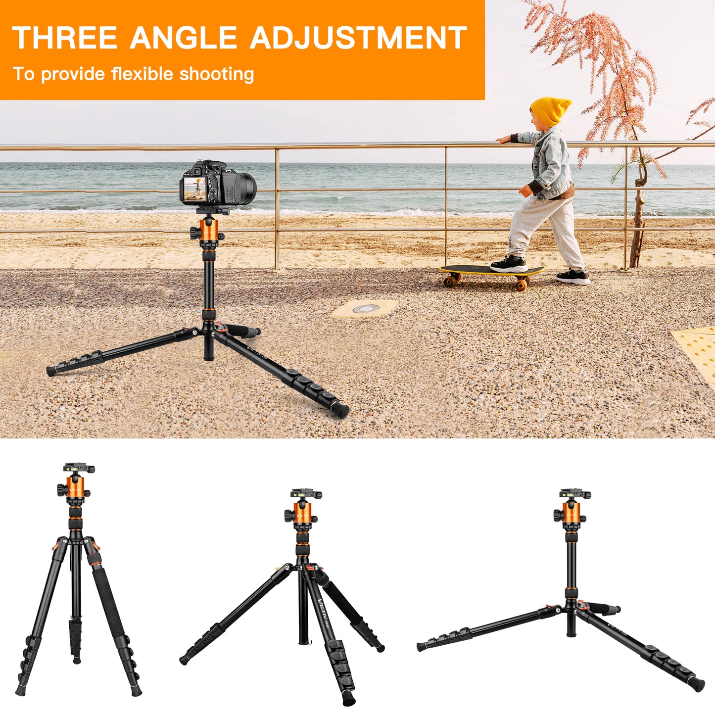 82" Tall Camera Tripod Heavy Duty, Victiv Aluminum DSLR Tripod Monopod for Photography Travel, Professional Camera Stand for Spotting Scope Telescope Binocular（US）