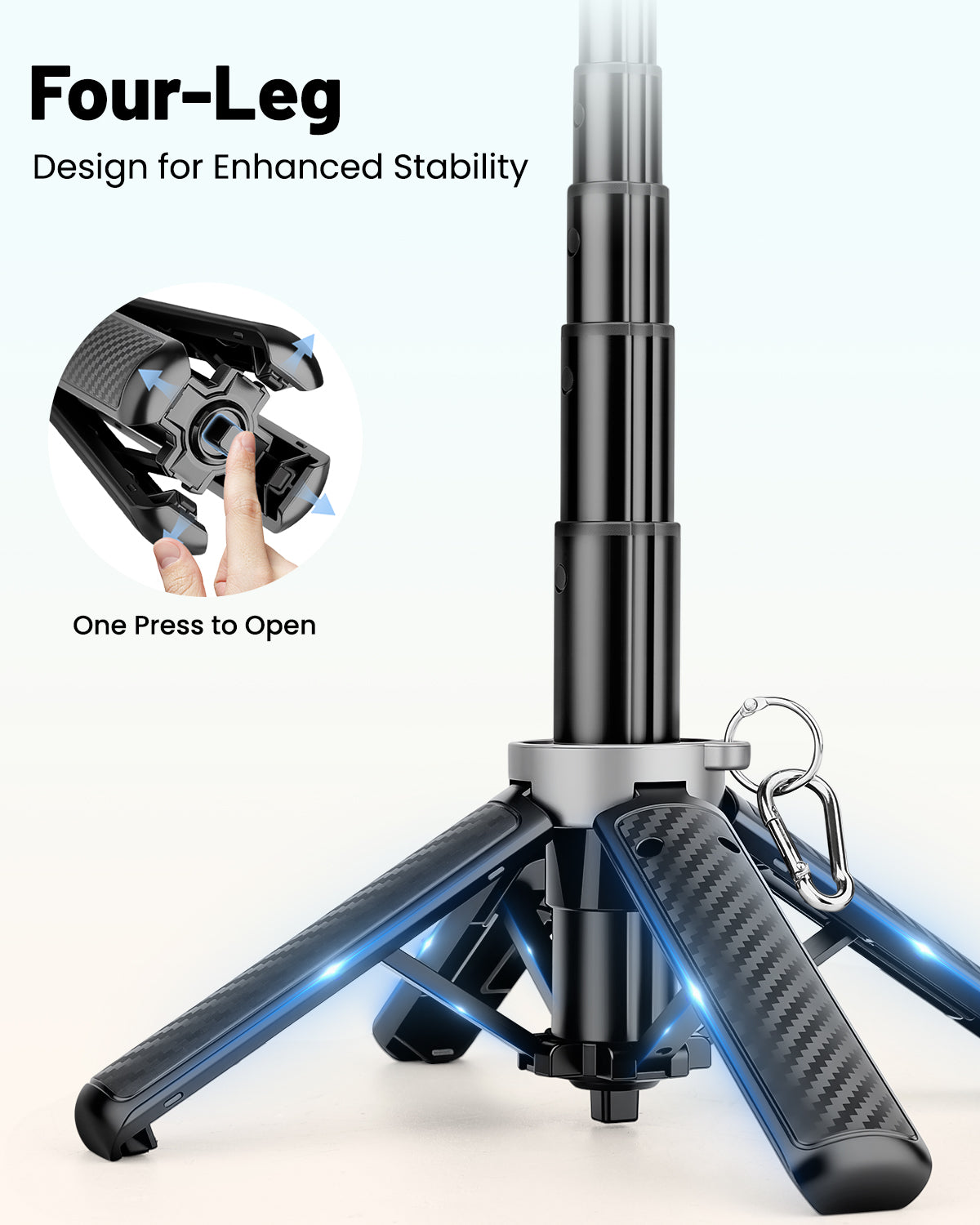 Victiv Magnetic Selfie Stick for iPhone, Mini Portable 4-in-1 Phone Tripod Stand for Filming with Remote, Mag-safe Tripod for iPhone & Android, Suitable for Travel, Selfies, Vlogging, Video Recording(EU)