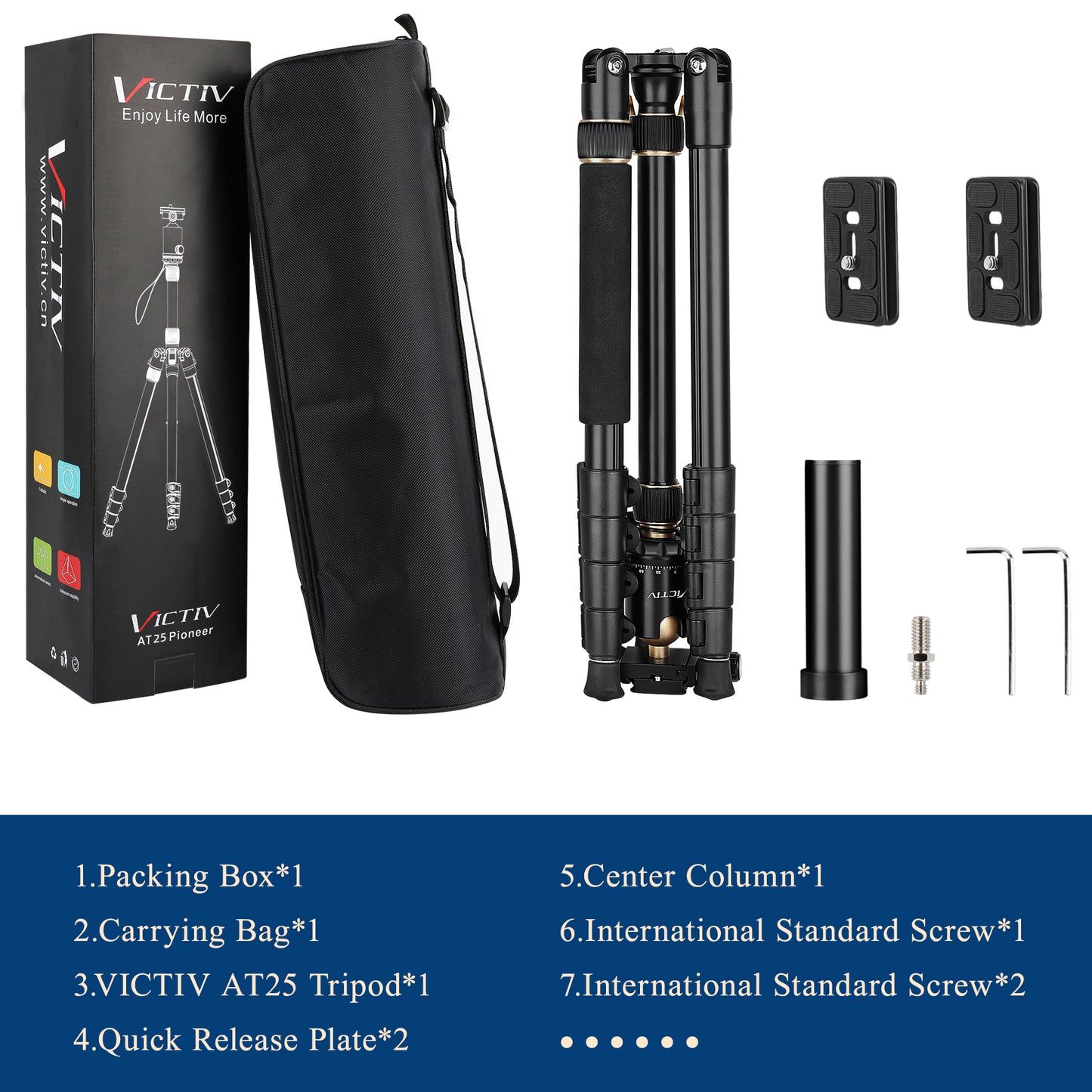 77" Aluminum Camera Tripods & Monopods, Victiv Compact Travel Tripod for Camera DSLR, Spotting Scope,Telescope, Binoculars, Porfessional Heavy Duty Camera Tripod Stand for Photography Video Recording(GOLDEN US)