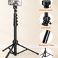 Phone Tripod, 85" Tall Tripod for iPhone with Gooseneck and Remote, Overhead Phone Stand for Recording Watching Cooking Fitness Vlog, Compatible with iPhone Android, Black(US)