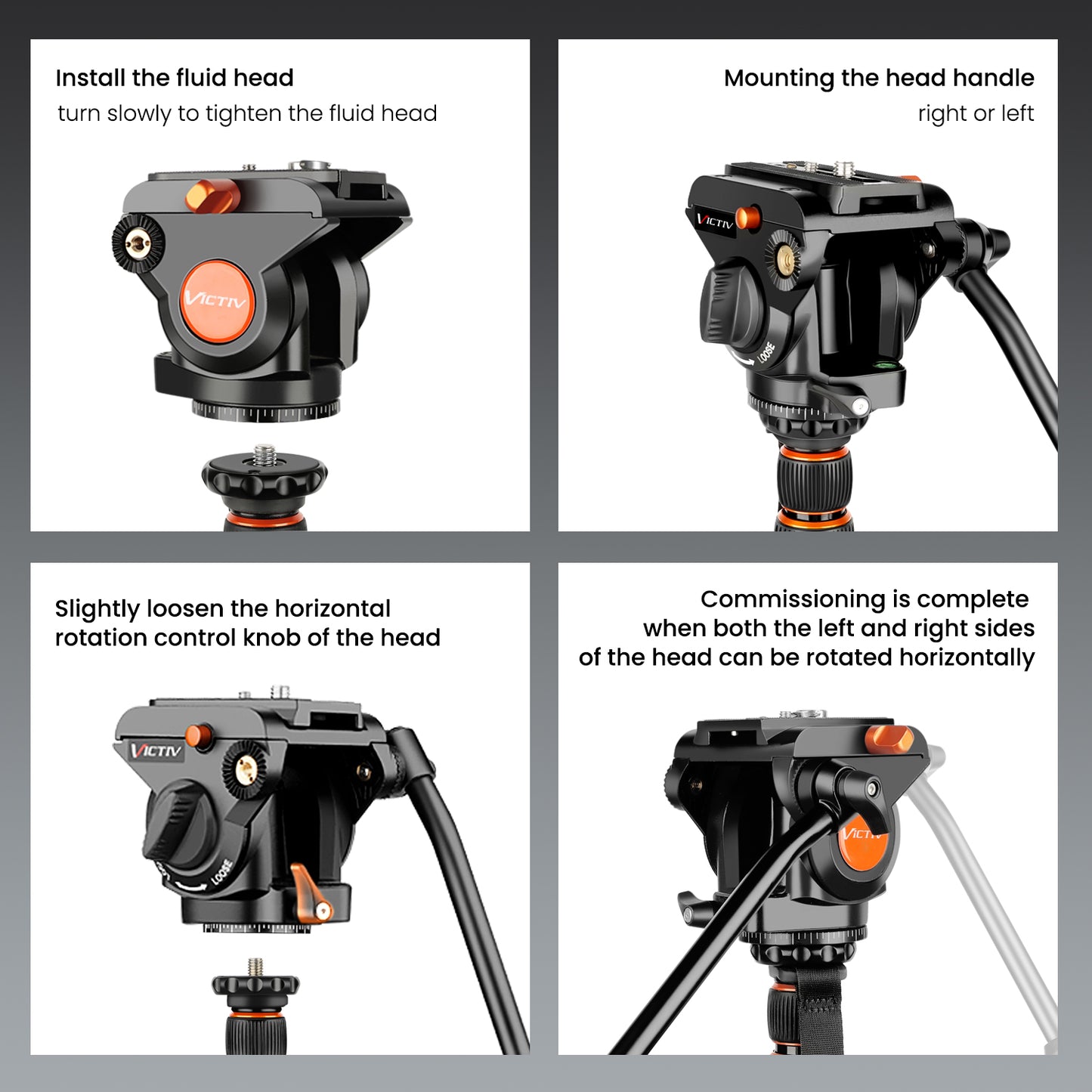 Camera Tripod Stand, 72" Video Tripod with Fluid Head, Heavy Duty Alunimum Professional, 1/4" & 3/8" Screw QR Plate Compatible with Canon Nikon Sony DSLR Camera Camcorder, Max Load 13.2lb(US)