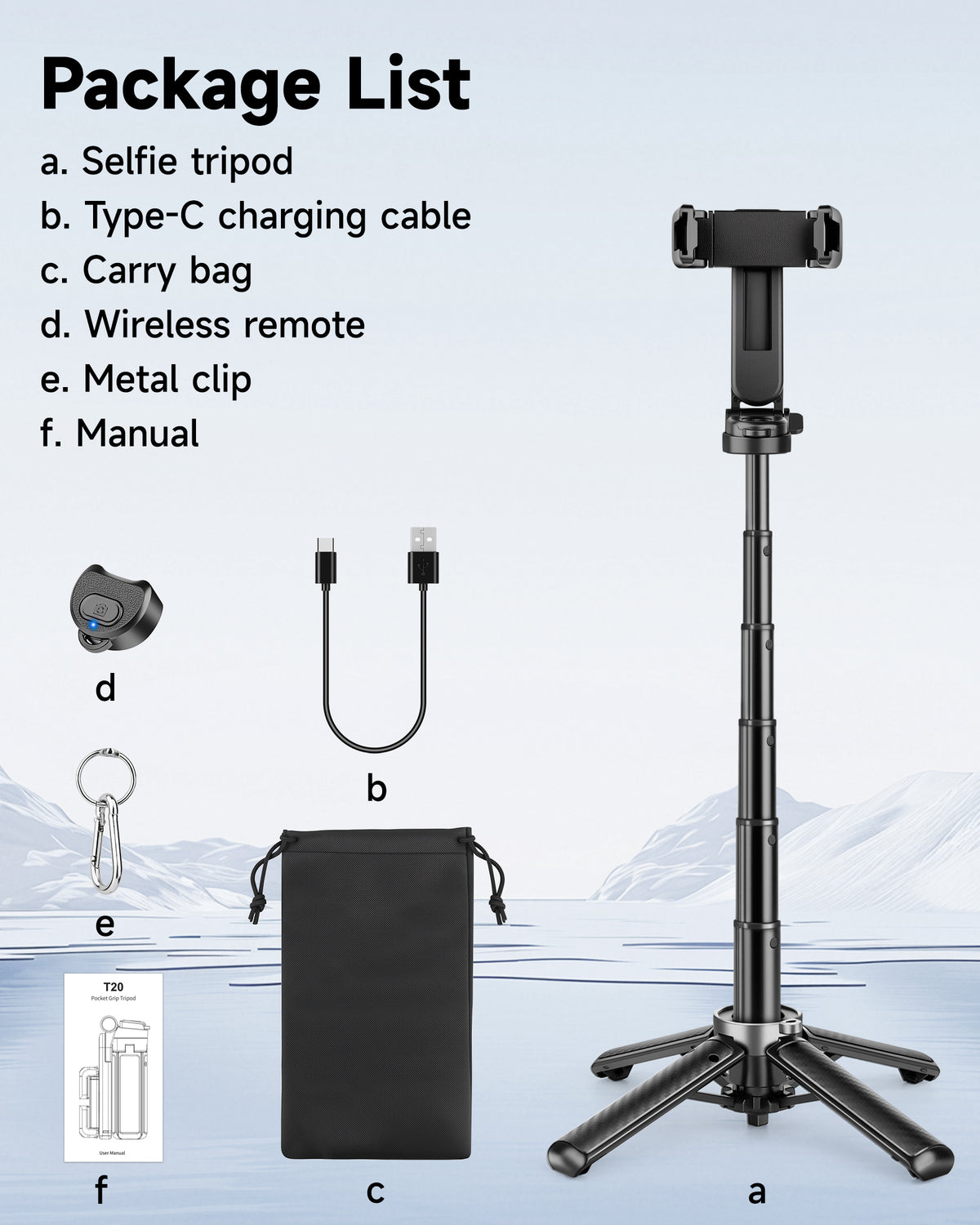 Victiv Mini Selfie Stick Tripod for iPhone, Desktop Phone Tripod Stand for Filming 3-in-1 with Remote, Portable Smartphone Selfie Stick for Travel/Content Creation/Vlog, Compatible with iPhone&Android(EU)
