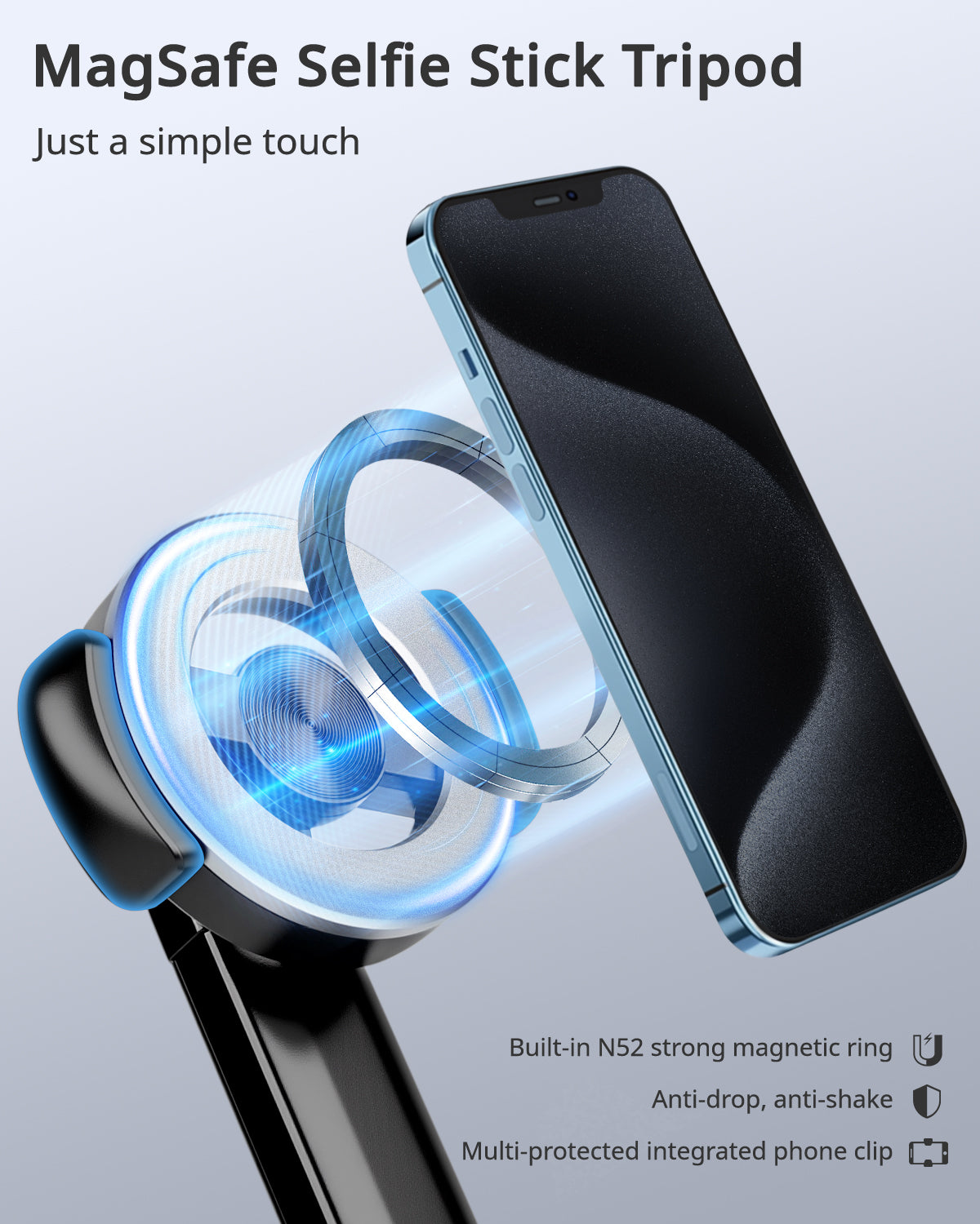 Victiv Magnetic Selfie Stick Tripod for iPhone, 70" Tall Phone Tripod Stand for Filming Extendable with Remote, Tripods for Smartphone Compatible with Mag-Safe iPhone 17/16/15/14/13 Pro Max & Android(EU)