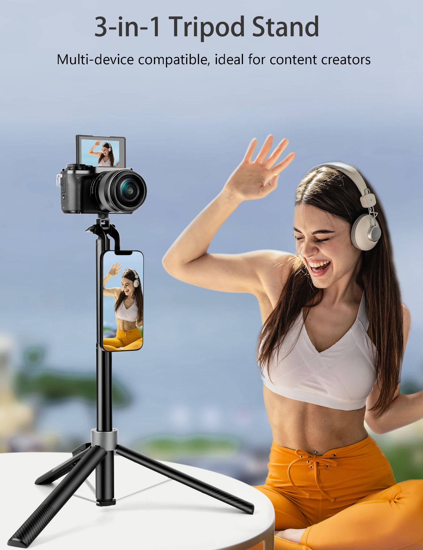 Victiv Magnetic Selfie Stick Tripod for iPhone, 70" Tall Phone Tripod Stand for Filming Extendable with Remote, Tripods for Smartphone Compatible with Mag-Safe iPhone 17/16/15/14/13 Pro Max & Android(EU)