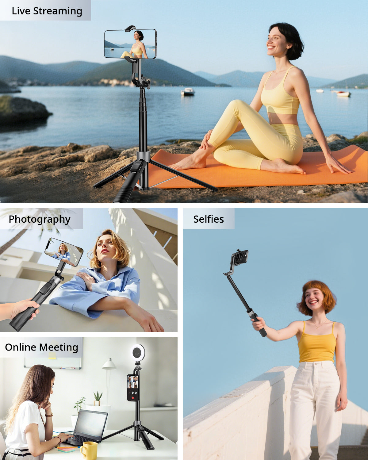 Victiv Magnetic Selfie Stick Tripod for iPhone, 70" Tall Phone Tripod Stand for Filming Extendable with Remote, Tripods for Smartphone Compatible with Mag-Safe iPhone 17/16/15/14/13 Pro Max & Android(EU)