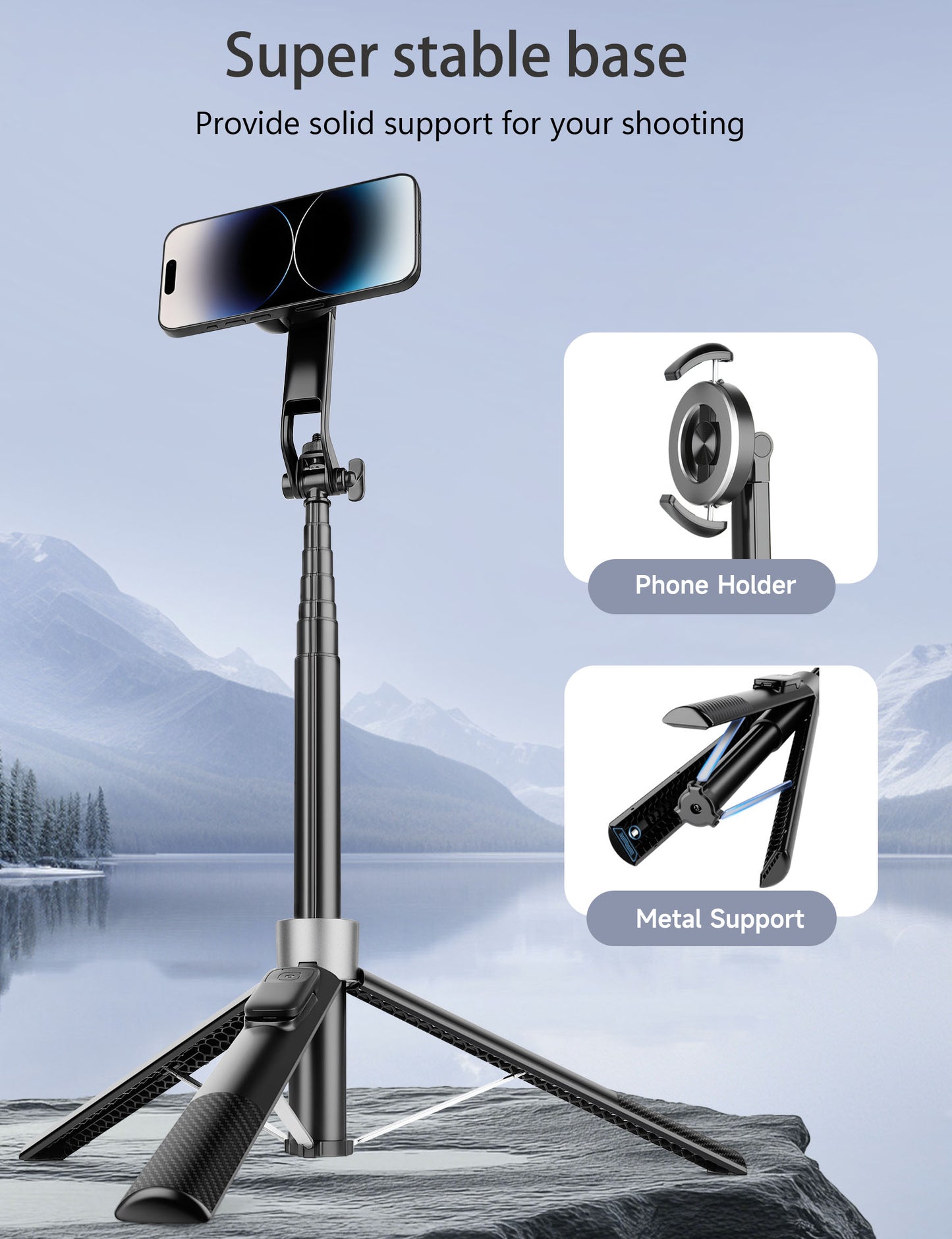 Victiv Magnetic Selfie Stick Tripod for iPhone, 70" Tall Phone Tripod Stand for Filming Extendable with Remote, Tripods for Smartphone Compatible with Mag-Safe iPhone 17/16/15/14/13 Pro Max & Android(EU)