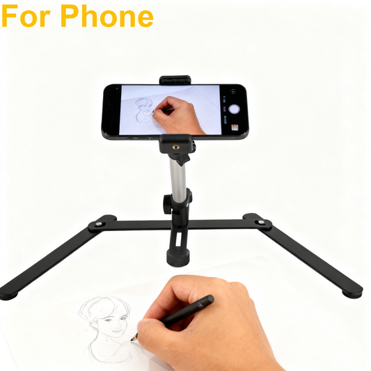 VICTIV Overhead Video Tripod Mobile Holder with 1/4" Screw Adaptor for Phone, Camera, Webcam and Projector, Phone Stand for Video Recording, Online Teaching, Live Streaming, Painting