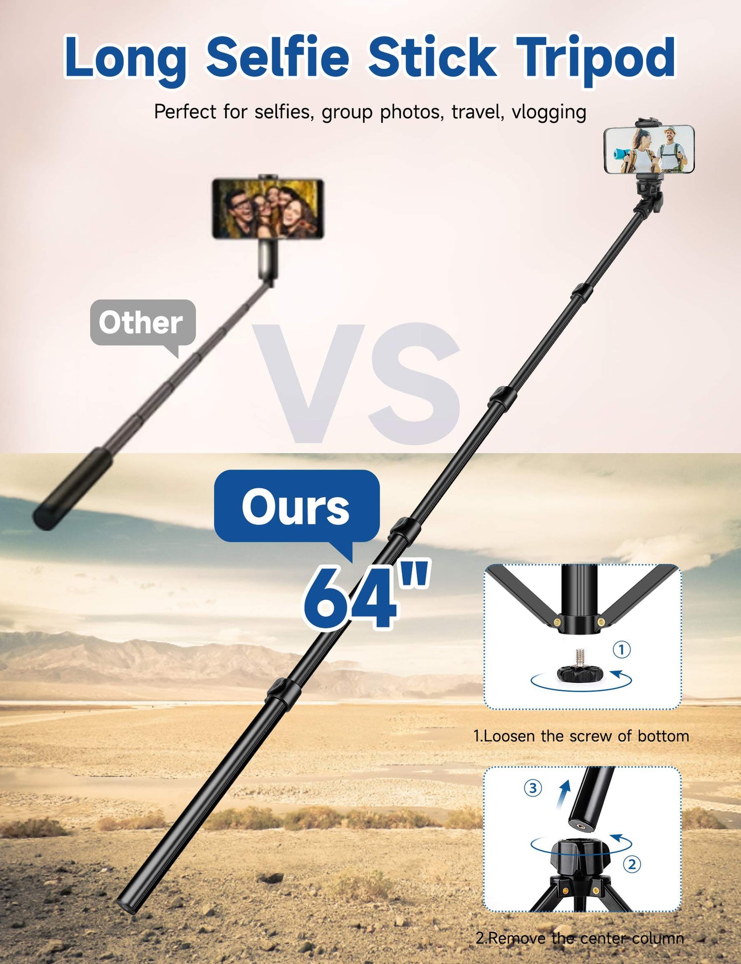 Victiv 70" Aluminium Tripod Stand for Phone with Remote, Lightweight Mobile Stand for Ring Light, Smartphone, Laser Level, Camera, Phone Stand for Video Recording, Shooting, Streaming, Vlogging(IN)