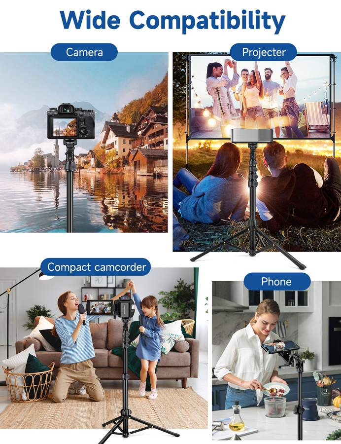 Victiv 70" Aluminium Tripod Stand for Phone with Remote, Lightweight Mobile Stand for Ring Light, Smartphone, Laser Level, Camera, Phone Stand for Video Recording, Shooting, Streaming, Vlogging(IN)